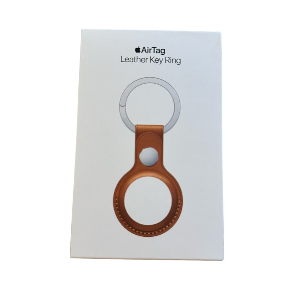1 Authentic NWT Never Opened Apple AirTag Holder Leather Keychain - brown